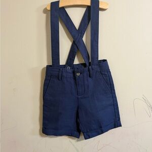 Navy Blue Suspender Shorts
